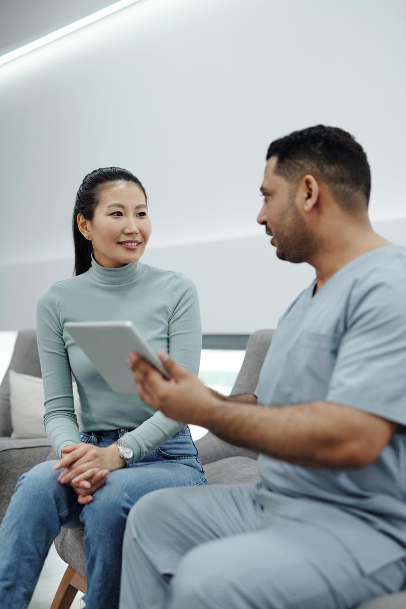 Nurse with patient