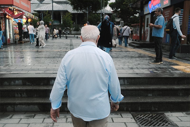 Man walking after hip replacement