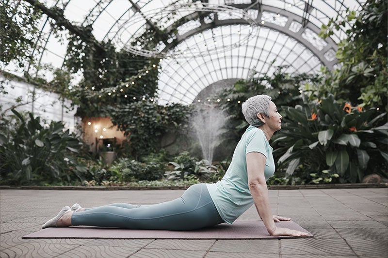 Woman stretching back